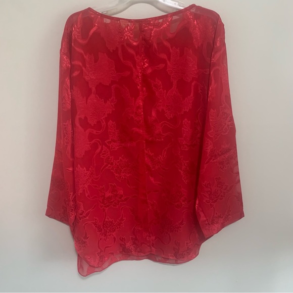 Victoria Secret Vintage Semi Sheer Floral Long Sleeve Blouse - Picture 8 of 13